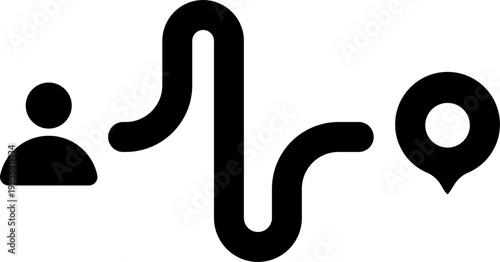 Person follows route to location