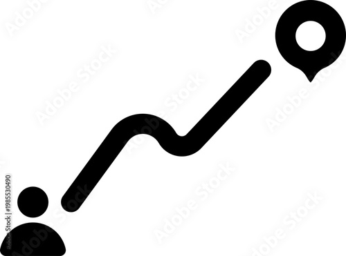 A person navigates upward path