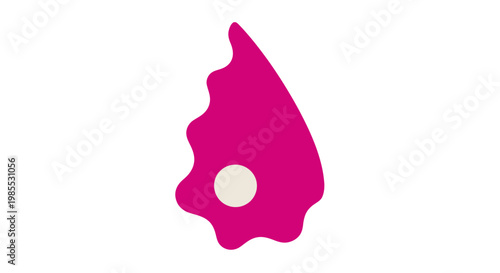 Pink Fruit Slice with Hole Isolated.