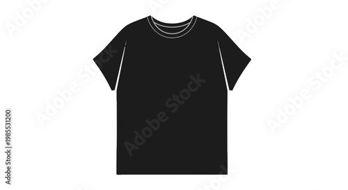 Black T-Shirt with Striped Collar.