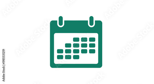 Green Calendar Icon with Dates Marked.