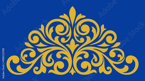 Elegant golden floral design element.