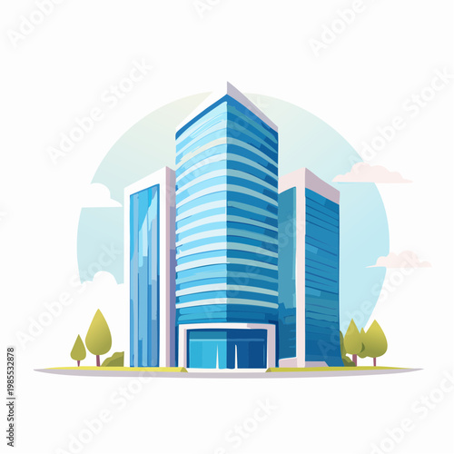 Modern high-rise buildings in an urban business district, showcasing contemporary architecture and development