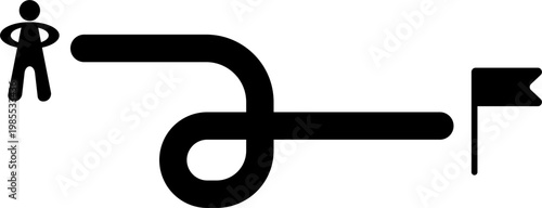 Runner approaches winding track flag