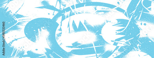 Blue and white abstract graffiti art background with spray paint circles dynamic urban grunge texture with paint drips and circular shapes paint splatters street art wall art modern art hip hop