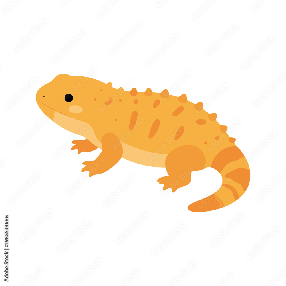 Fototapeta premium Friendly cartoon gidgee skink with bumpy back and yellow and orange markings