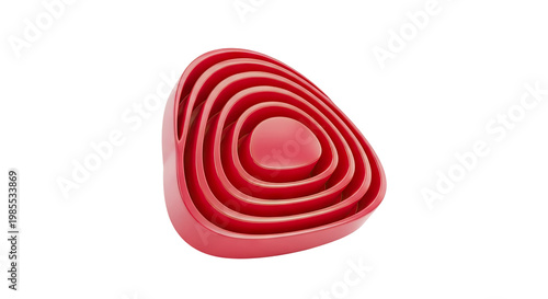 Abstract Red Geometric Sculpture