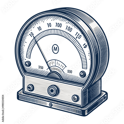 Crisp Bold Stroke Ammeter Measuring Device Whi Professional Photo