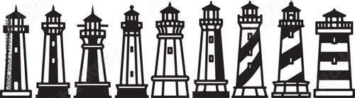 Illustration of a series of traditional european style building silhouettes at dusk Vector