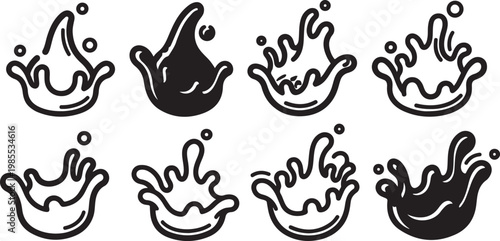 A collection of eight smiling cartoon tacos in vibrant colors Vector