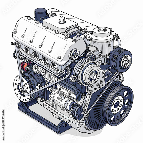 Depicting Bold Stroke Car Engine Mechanical System Beautiful Premium Digital Asset