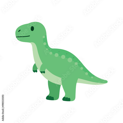 Cartoon tyrannosaurus rex stands on a white background