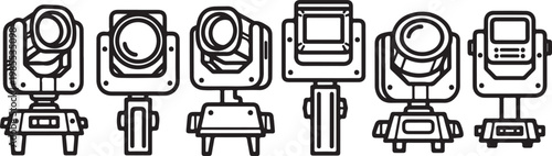 Illustration of various office furniture items including chairs and desks Vector