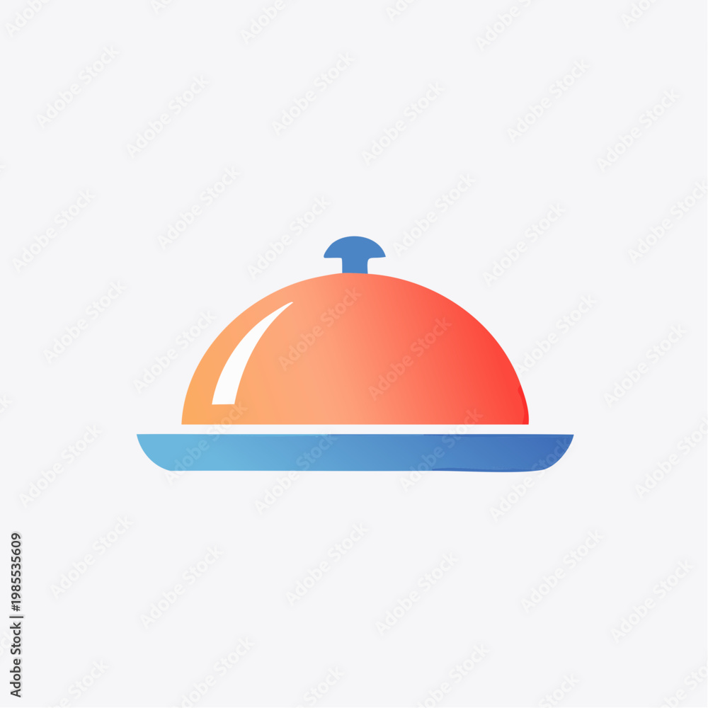 Fototapeta premium Restaurant Cloche Icon with Gradient Colors - Food Service and Hospitality Symbol