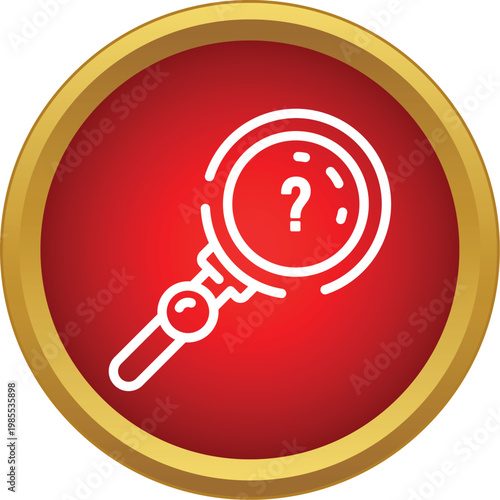 Magnifying glass and question mark representing search, uncertainty, and answers