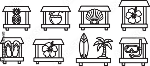 A collection of ornamental ironwork designs featuring various patterns and motifs Vector