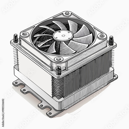 Bold Stroke Heat Sink Metal Cooling Part High-Quality Stock Image Perfect for Editorial Content
