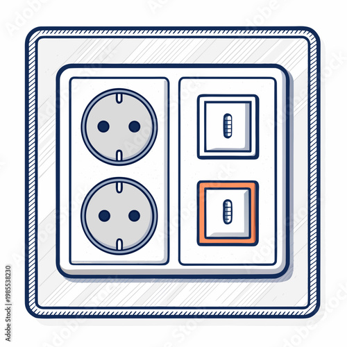 Elegant Bold Stroke Socket And Switch Panel Whit Professional Photo