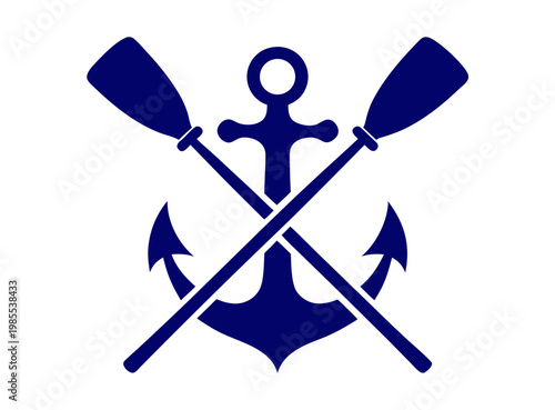Create Bold Stroke Anchor Crossed With Oars Premium Digital Asset Perfect for Editorial Content