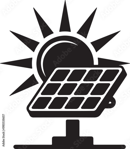 Solar energy system with panel tilted towards sun for renewable power generation and sustainability