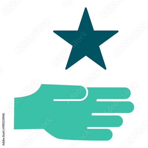 Professional achievement star hand