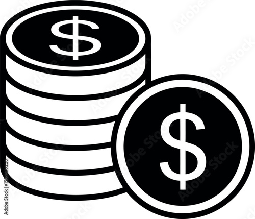 Stack of coins with a single coin separated from the pile