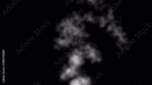 Soft abstract rising white smoke plume billowing upwards against a pure black background for seamless cinematic visual effects and overlay compositing 4K UHD