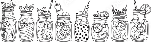 Decorative vases featuring intricate patterns and traditional designs Vector