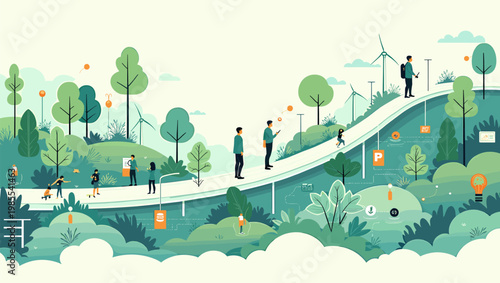 This illustration depicts a supportive skateboarding lesson, embodying encouragement and skill development. Ideal for content about youth programs, me