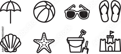 Illustrations showing various objects including tools, animals, and utensils Vector