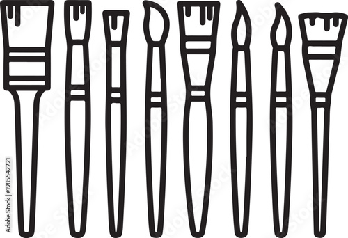 Black and white illustration of various chair designs Vector