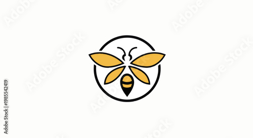 Bee Logo Design Illustration.