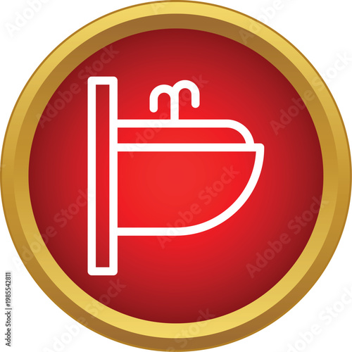 Bidet icon symbol representing sanitation and personal hygiene in a flat design style