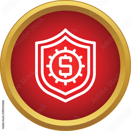 Icon representing financial security, money protection, and bank insurance services