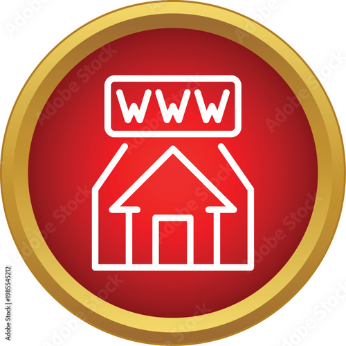 Business icon representing a website or e commerce shop with www text