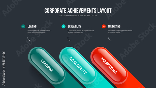 Marketing Portfolio 3 Step Infographic Frame Design. Financial Profile Presentation Layout Vector Illustration. Project Innovation Three Element Diagram Slideshow Template.