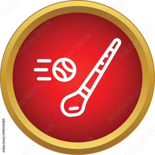 Hurling stick hitting an airborne sliotar ball, creating dynamic movement in a red circle