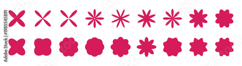 Set of red flower icon. Spring elements. Flower icons set isolated on background. Flower simple icon. Vector illustration.