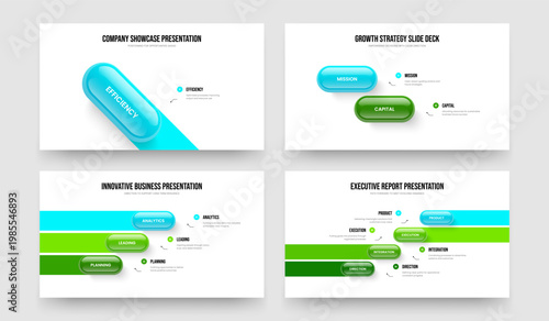 Product Portfolio 1 2 3 4 Option Infographic Presentation Template Collection. Financial Innovation One Two Three Four Step Diagram Slideshow Layout Vector Illustration Bundle.