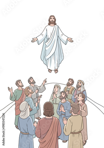 Jesus Christ Ascending to Heaven.