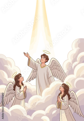 Angel and two female angels.