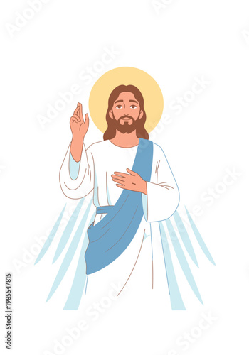 Jesus Christ Illustration Religious Figure.