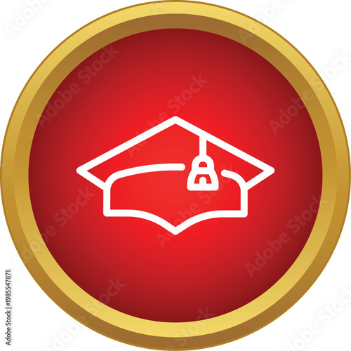 Graduation cap icon outlining academic success and completion of studies