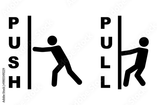 Push and Pull Door Action Icons.