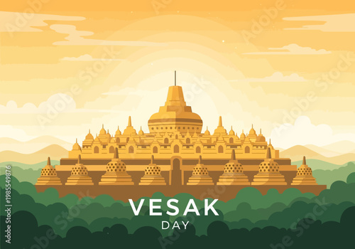 Borobudur Temple a majestic Buddhist monument in Indonesia celebrating Vesak Day.