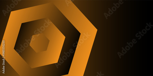 Abstract Geometric Yellow And Black Pattern With Interlocking Hexagonal Motif abstrac bacground illustration modern eps 10