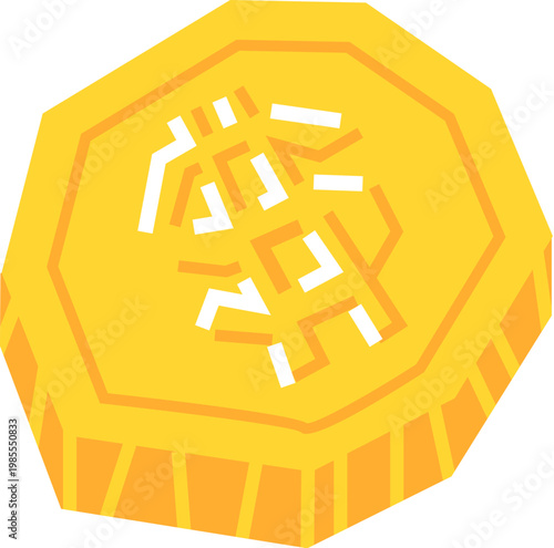 Yellow coin with a dollar sign