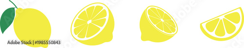 Illustration of a lemon being progressively cut into slices
