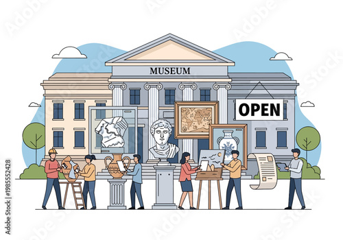 People visiting a museum to appreciate art and historical artifacts.