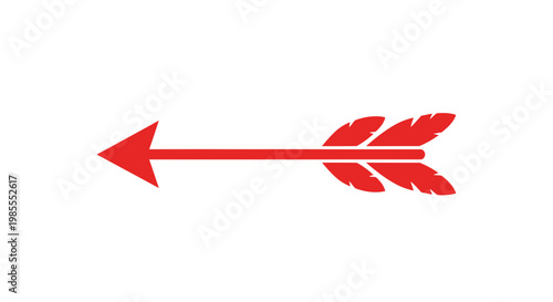 Red Arrow Illustration with Fletching.